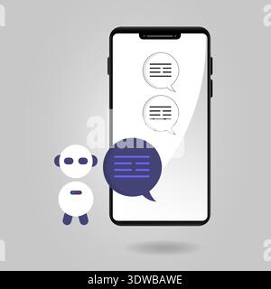 L'illustrazione del concetto di messaggistica online con bolle vocali può essere utilizzata per progetti aziendali, presentazioni o qualsiasi altro progetto adatto. Illustrazione Vettoriale