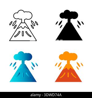 Illustrazione della silhouette di Abstract Volcano, può essere utilizzata per progetti aziendali, presentazioni o qualsiasi altro progetto adatto. Illustrazione Vettoriale