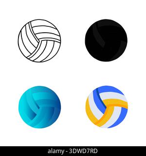 Illustrazione della silhouette di pallavolo astratto, può essere utilizzata per progetti aziendali, progetti di presentazione o qualsiasi altro progetto adatto. Illustrazione Vettoriale