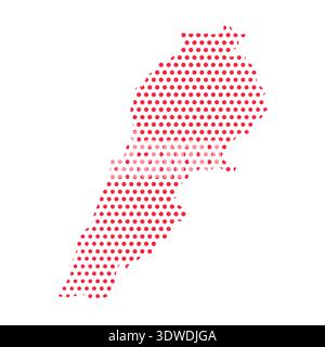 Vector Lebanon dotted Map Illustration, può essere utilizzato per progetti aziendali, progetti di presentazione o qualsiasi altro progetto adatto. Illustrazione Vettoriale