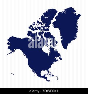 La semplice mappa vettoriale del Nord America può essere utilizzata per progetti aziendali, progetti di presentazione o qualsiasi altro progetto adatto. Illustrazione Vettoriale