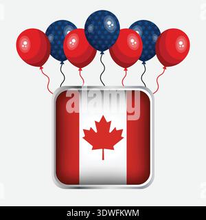 Celebrazione del Canada Flag Independence Day Illustrazione Vettoriale