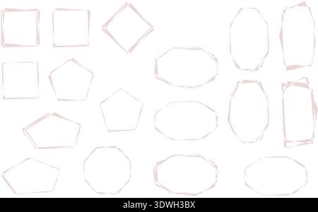 Una collezione di cornici geometriche in calde tonalità seppia, dalle forme pulite e classiche. Ideale per layout d'ispirazione vintage, sfondi eleganti, station Illustrazione Vettoriale