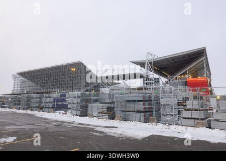 Toronto, ON, Canada - 20 febbraio 2026: Costruzione ed espansione dello stadio BMO Field per la prossima Coppa del mondo FIFA 2026 a Toronto, in Canada durante il mese Foto Stock