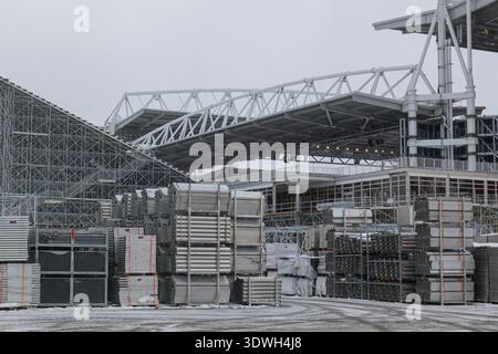 Toronto, ON, Canada - 20 febbraio 2026: Lo stadio BMO Field è in fase di costruzione e ristrutturazione a Toronto, Canada, in preparazione per la FIFA 2026 Worl Foto Stock