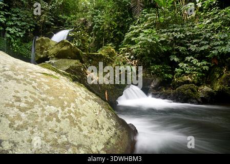 Cascata DI YEH HOO, nella reggenza Tabanan di Bali, Indonesia, con splendide vibrazioni della foresta Foto Stock
