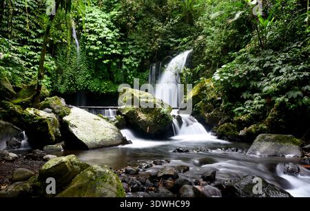 Cascata DI YEH HOO, nella reggenza Tabanan di Bali, Indonesia, con splendide vibrazioni della foresta Foto Stock