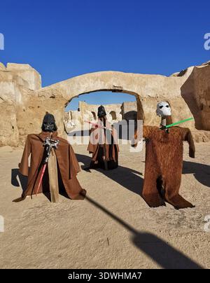 Il film MOS Espa è ambientato in Star Wars: The Phantom Menace, tra le dune del Sahara vicino a Tozeur, Tunisia. Foto Stock