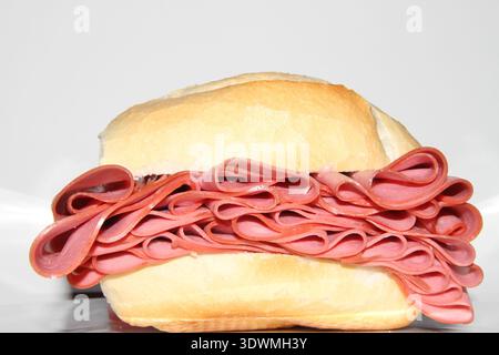 Sandwich, bologna, pane, São Paulo, Brasile. Foto Stock
