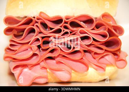 Sandwich, bologna, pane, São Paulo, Brasile. Foto Stock