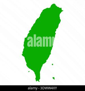 Green Vector Map of Taiwan Country, design vettoriale modificabile, può essere utilizzato per la progettazione aziendale o di presentazioni. Illustrazione Vettoriale