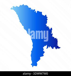 Gradiente sfondo mappa Moldavia semplice, design vettoriale modificabile, può essere utilizzato per la progettazione aziendale o di presentazioni. Illustrazione Vettoriale