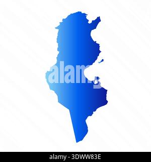 Lo sfondo Gradient Simple Tunisia Map, il design vettoriale modificabile, può essere utilizzato per la progettazione aziendale o di presentazioni. Illustrazione Vettoriale