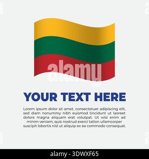 Il modello di sfondo per striscioni con bandiera lituana, design modificabile tramite vettore, può essere utilizzato per la progettazione aziendale o di presentazioni. Illustrazione Vettoriale
