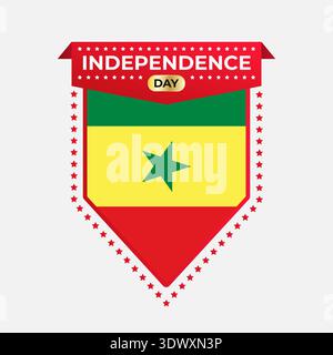 Senegal Independence Day Banner Design, design vettoriale modificabile, può essere utilizzato per la progettazione aziendale o di presentazioni. Illustrazione Vettoriale
