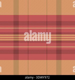 Sfondo a quadri idillici tartan, vettore di fantasia tessile paisley. Tessuto a trama grintosa senza cuciture con tavolozza di colori rosso e giallo. Illustrazione Vettoriale