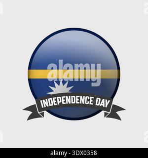 Nauru Round Independence Day Badge, design vettoriale modificabile, può essere utilizzato per la progettazione aziendale o di presentazioni. Illustrazione Vettoriale