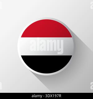 Il distintivo Creative Yemen Flag Circle, design vettoriale modificabile, può essere utilizzato per la progettazione aziendale o di presentazioni. Illustrazione Vettoriale