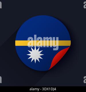 Nauru Flag Sticker Vector Illustration, design vettoriale modificabile, può essere utilizzato per la progettazione aziendale o di presentazioni. Illustrazione Vettoriale