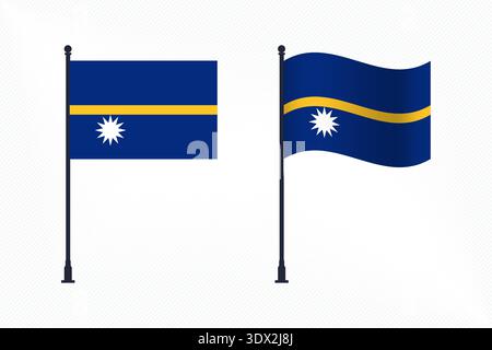 Set di bandiere Nauru isolate per la celebrazione del giorno dell'indipendenza, design modificabile vettoriale, possono essere utilizzate per la progettazione aziendale o di presentazioni. Illustrazione Vettoriale