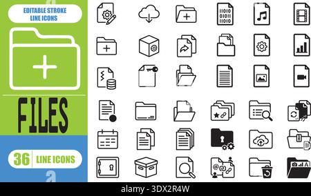 Set di icone formato file, raccolta formato file. illustrazione delle scorte Illustrazione Vettoriale