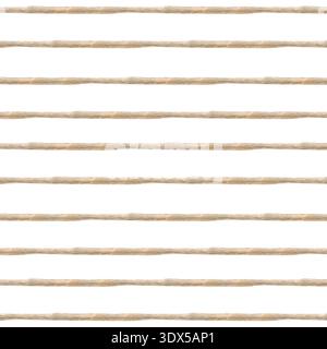 Motivo orizzontale senza cuciture con coop di pollo verniciato o recinzione di legno. Illustrazione acquerello su sfondo isolato. Uno sfondo ricorrente Foto Stock