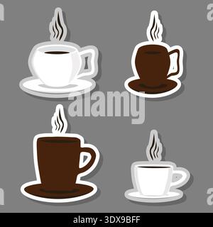 Illustrazione sul tema vari dolci gustosi caffè naturale Illustrazione Vettoriale