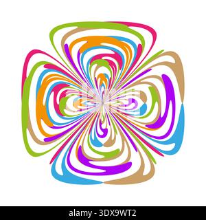 Decorazioni floreali multicolore. Vettore turbolenza multicolore. Petali multicolore. Sfondi in tela bianca. EPS 10. Illustrazione Vettoriale