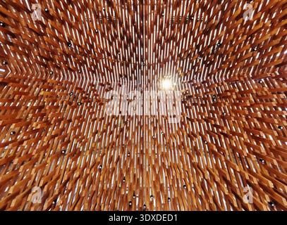Interno della Chiesa di San Francesco presso la Casa della famiglia Abrahamic, Abu Dhabi, Emirato di Abu Dhabi, Emirati Arabi Uniti Foto Stock