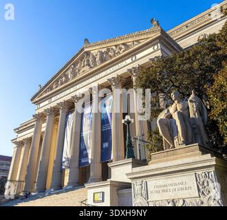 National Archives Building a Washington, DC, sede dell'American National Archives and Records Administration (NARA) Foto Stock