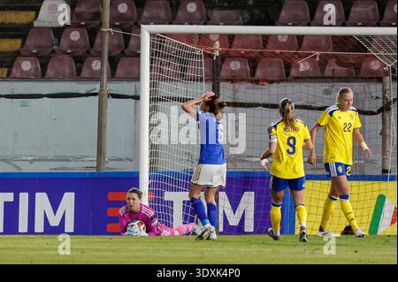 Reggio Calabria, Italia. 3 marzo 2026. Durante le qualificazioni europee femminili, gruppo A1, partita tra Italia e Svezia allo Stadio Oreste Granillo di Reggio Calabria. Credito: SPP Sport Press Photo. /Alamy Live News Foto Stock