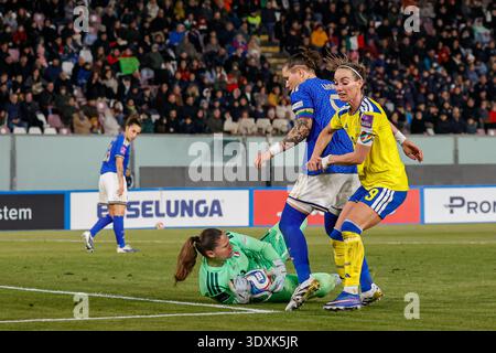 Reggio Calabria, Italia. 3 marzo 2026. Durante le qualificazioni europee femminili, gruppo A1, partita tra Italia e Svezia allo Stadio Oreste Granillo di Reggio Calabria. Credito: SPP Sport Press Photo. /Alamy Live News Foto Stock