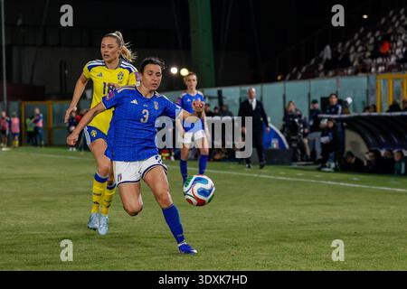 Reggio Calabria, Italia. 3 marzo 2026. Durante le qualificazioni europee femminili, gruppo A1, partita tra Italia e Svezia allo Stadio Oreste Granillo di Reggio Calabria. Credito: Agenzia fotografica indipendente/Alamy Live News Foto Stock