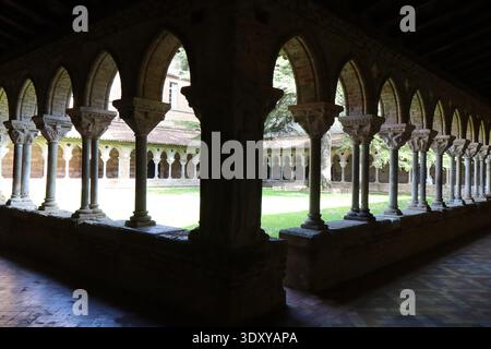 Cloitre de l'abbaye Saint Pierre, ville de Moissac, département du Tarn et Garonne, Francia Foto Stock