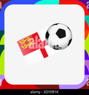 Sark Soccer Motion Graphic, calcio con Sark Flag Speed Trail. Illustrazione vettoriale. Illustrazione Vettoriale