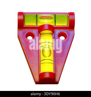 Livello di bolla rossa isolato in equilibrio Foto Stock