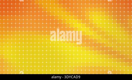 Sfondo a griglia astratto di quadrati gialli e arancioni arrotondati con sfumatura di colore. Sfondo brillante per poster, banner, sito Web o modello. Foto Stock