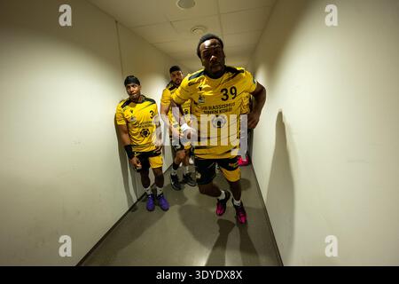 Maxwell Temoka (MHP RIESEN Ludwigsburg, #39), Stefan Smith (MHP RIESEN Ludwigsburg, #03), GER, ratiopharm Ulm vs. MHP Riesen Ludwigsburg, Basketball Bundesliga, easycredit BBL, 22. Spieltag, Spielzeit 2025/2026, 06.03.2026, foto: Eibner-Pressefoto/Sascha Walther Foto Stock