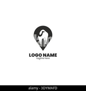 design vettoriale del logo camel place Illustrazione Vettoriale