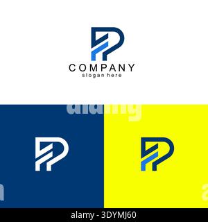 Logo FP e PF con base iniziale creativa minima. Lettera FP PF monogramma creativo moderno Illustrazione Vettoriale