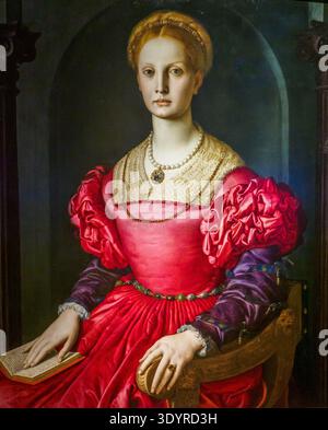 Ritratto di Lucrezia Panciatichi 1541 - 1545 di Agnolo di Cosimo detto Bronzino (1503 - 1572) olio su tavola Foto Stock