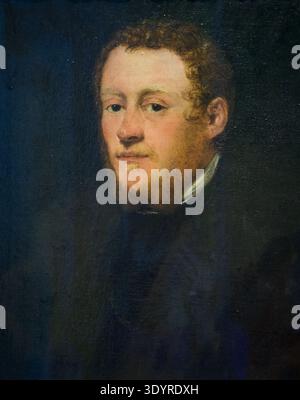 Ritratto di un giovane con capelli rossi 1545 di Jacopo Robusti detto Tintoretto (1518 - 1594) olio su tela Foto Stock