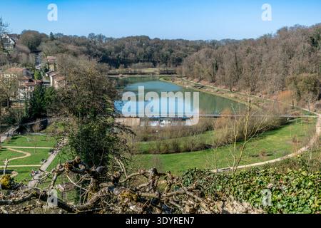Val de Briey, Meurthe et Moselle, città, lago, passeggiate, attività sportive e di relax, Lorena, Francia Foto Stock