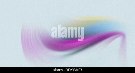 Un design dinamico a spirale multicolore su sfondo blu chiaro con sfumature di rosa, giallo e blu in uno stile artistico testurizzato Foto Stock