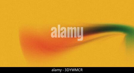 Un'immagine astratta colorata con forme arancioni e verdi su sfondo giallo testurizzato con effetto gradiente dinamico Foto Stock