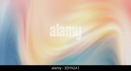 Grafica astratta vibrante e dinamica con fantasie vorticose di colori arancione, giallo e blu che si fondono in un movimento fluido e fluido, crea Foto Stock