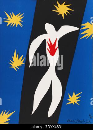 Henri Matisse, Henri Emile Benoit Matisse (geb 31. Dezember 1869, gest. 3. Novembre 1954 a Cimiez), Französischer Maler, Grafiker, Zeichner, Klassische moderne. Hier sein Werk:, la Chute d'Icare (1943), la caduta di Icaro, Der Sturz des Ikarus, Gemälde, Reproduktion des Gemäldes, Kunstwerk, Historisch Foto Stock