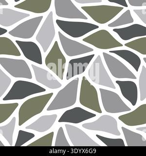 Scala di grigi e mosaico di olive, caccia all'anatra, motivo senza cuciture mimetico Illustrazione Vettoriale