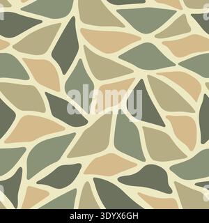Motivo senza cuciture con camouflage per la caccia all'anatra al salvia e al Tan Mosaic Illustrazione Vettoriale