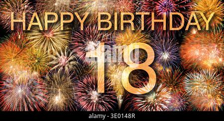 Glückwunsch zum 18. Geburtstag Glückwunschkarte zum 18. Geburtstag - FOTOMONTAGE *** auguri di buon 18° compleanno per il vostro 18° compleanno FOTOMONT Foto Stock